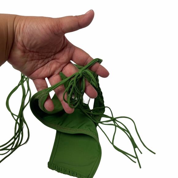 Minkpink Lush Shirred Tassle Swim Bottom Green M - Picture 3 of 8